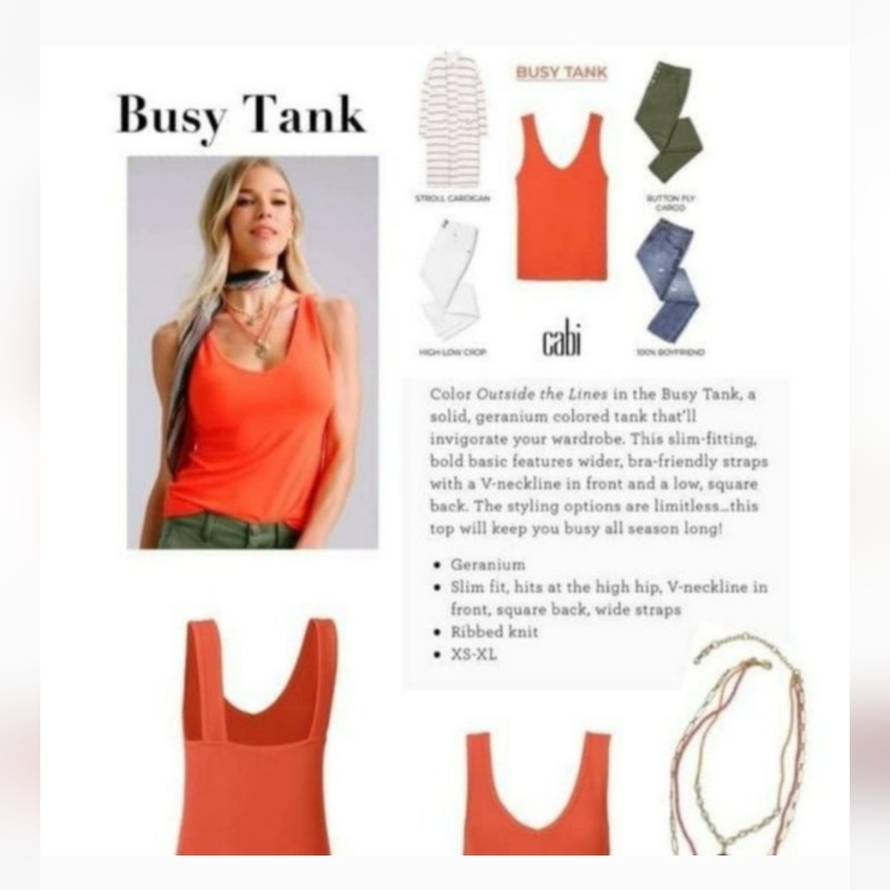 Cabi Busy Tank in Geranium M